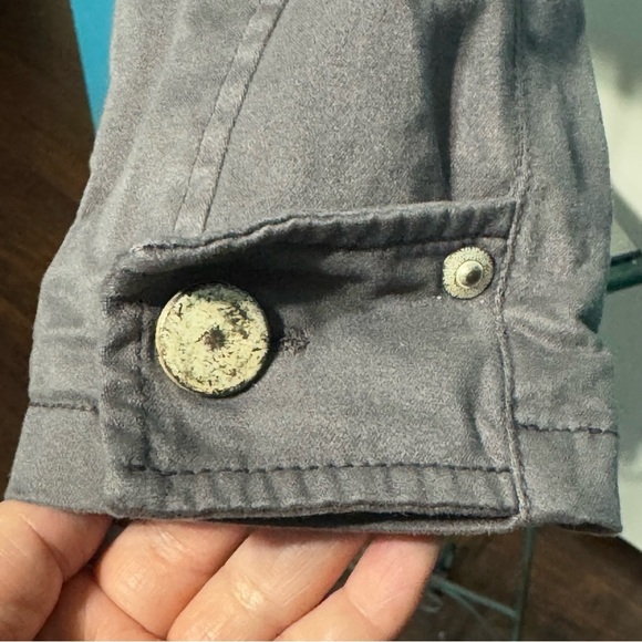 Home Store Mandarin & Mint Women's Gray utility military influence Jacket Medium - Picture 5 of 16